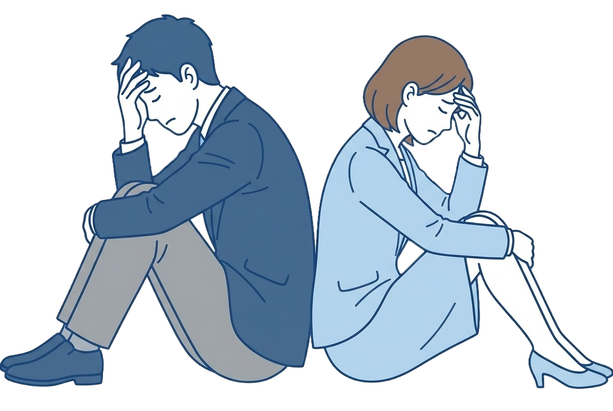 悩むビジネスパーソン